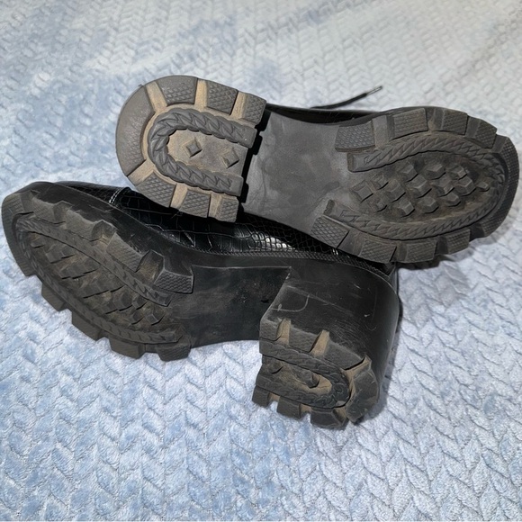 Noir I Said What I Said Dolls Kill Croc Embossed Combat Boots Black Women’s 7.5 - Picture 8 of 10